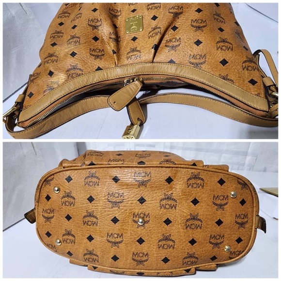 Authentic MCM Visetos Shoulder Bag Brown - Picture 7 of 15
